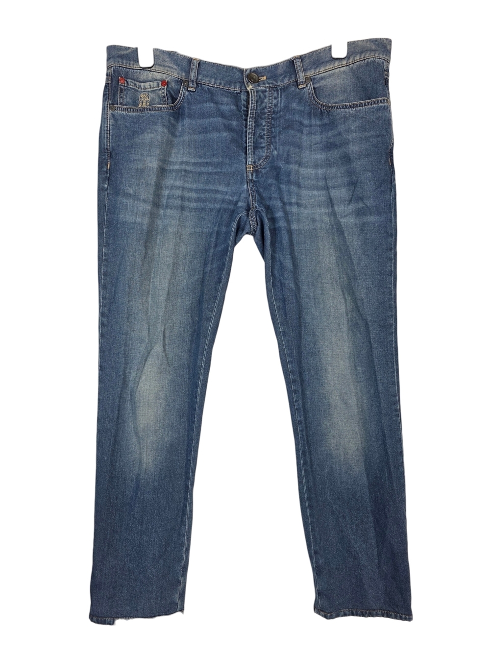 Brunello Cucinelli Men's Straight-Leg Jeans - Blue Denim